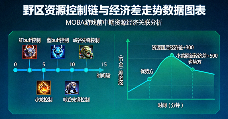 野区资源控制链与经济差走势数据图表